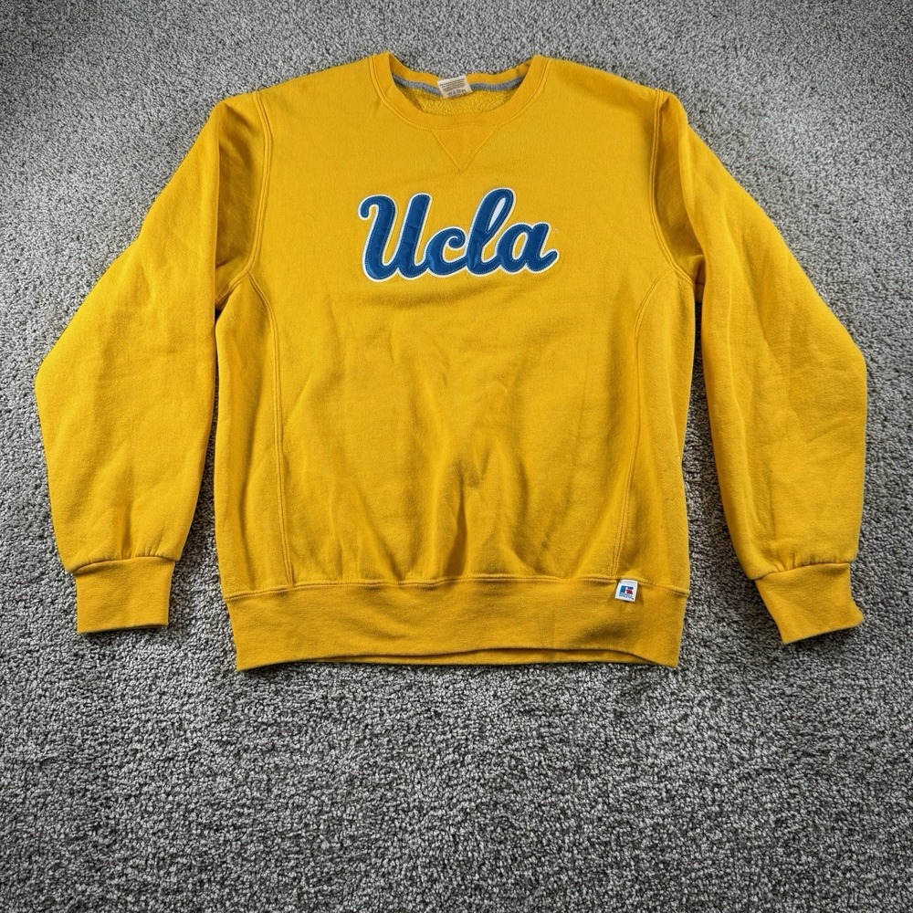Vintage UCLA Russell Athletic Sweater Mens Medium Sweatshirt Y2K Scripture‎ Logo